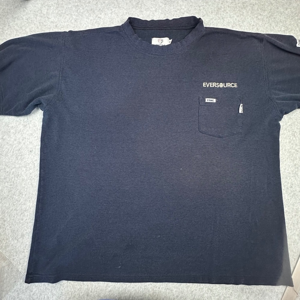 Tyndale FRMC Flame Resistant Shirt Mens XL Navy Blue Eversource Pocket Tee
